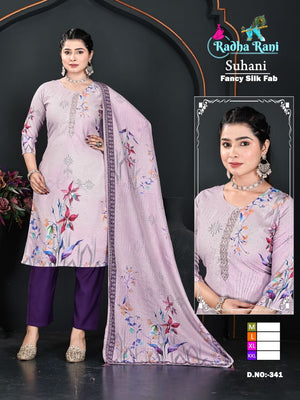 Amrah Wholesale Suhani Combo 1 Silk Digital Printed Kurti Pant Dupatta Set