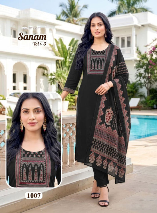 Amrah Wholesale Suman Vol 3 Dhabu Cotton Kurti Pant Dupatta Set