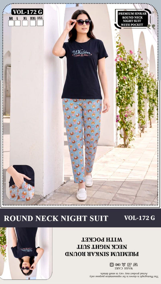 Amrah Wholesale Summer Special Vol 172 G Shinkar Hosiery Cotton Night Suit - Amrah Wholesale