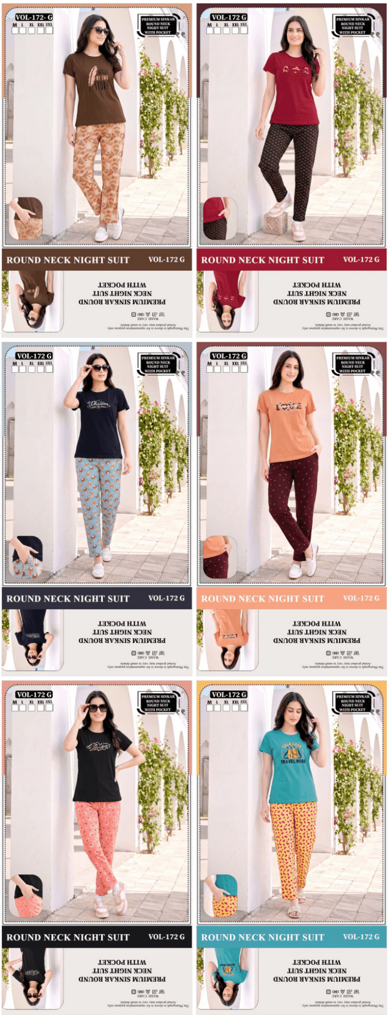 Amrah Wholesale Summer Special Vol 172 G Shinkar Hosiery Cotton Night Suit - Amrah Wholesale