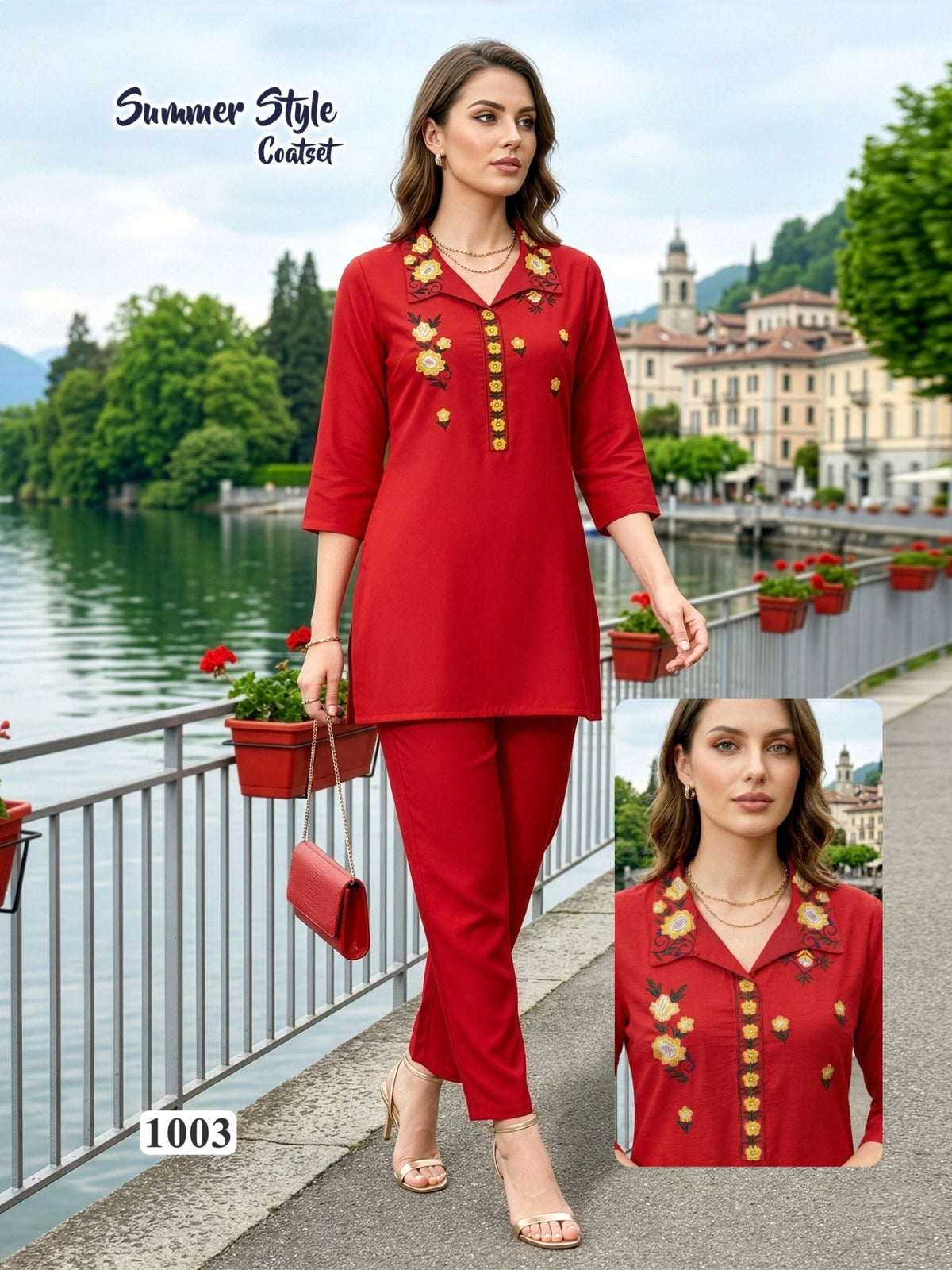 Amrah Wholesale Summer Style Vol 8 Vartican Silk Embroidered Co Ord Set - Amrah Wholesale