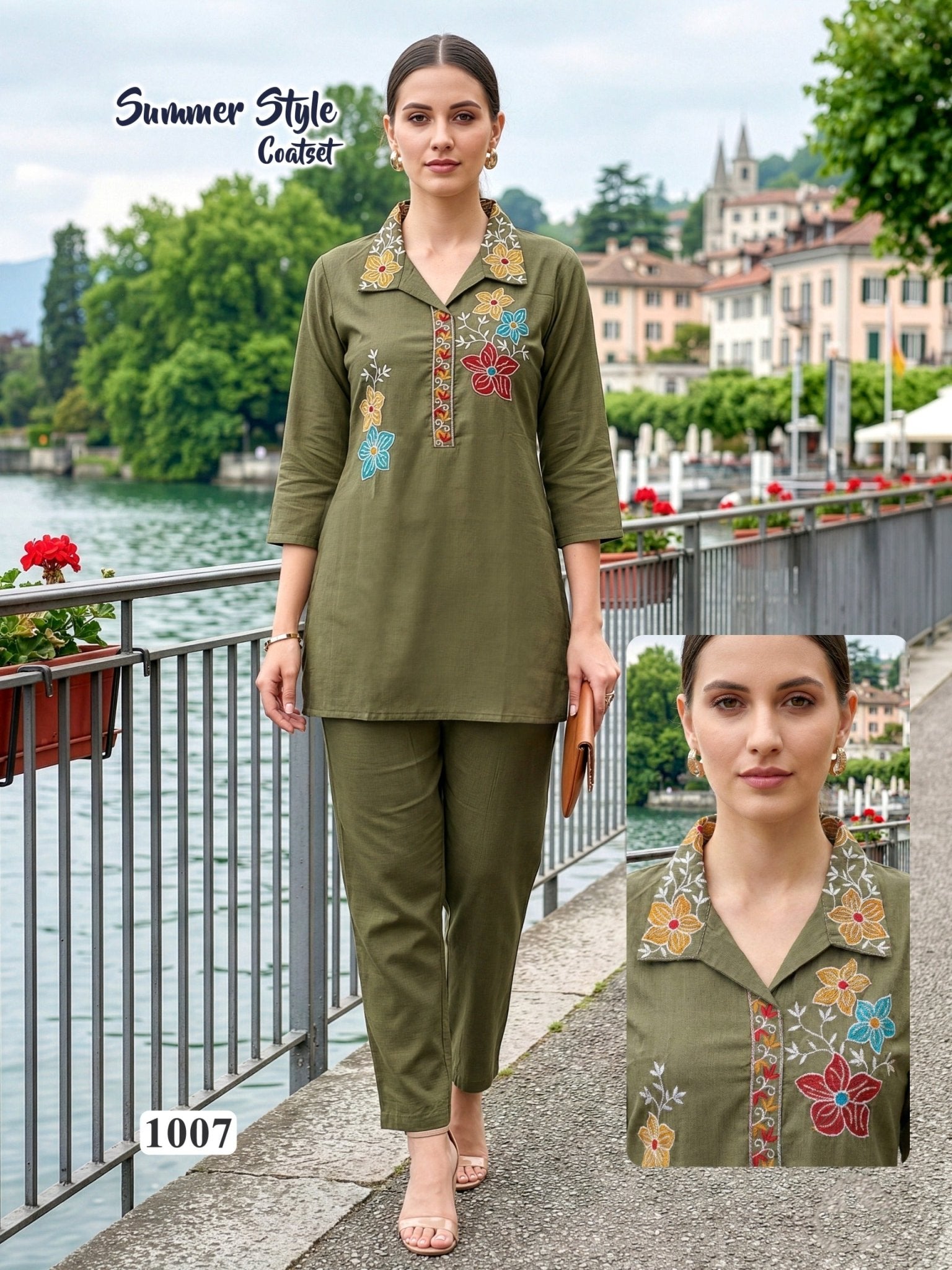 Amrah Wholesale Summer Style Vol 8 Vartican Silk Embroidered Co Ord Set - Amrah Wholesale