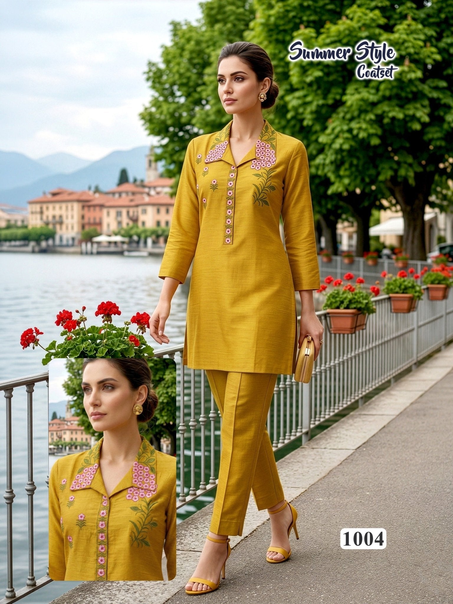 Amrah Wholesale Summer Style Vol 8 Vartican Silk Embroidered Co Ord Set - Amrah Wholesale