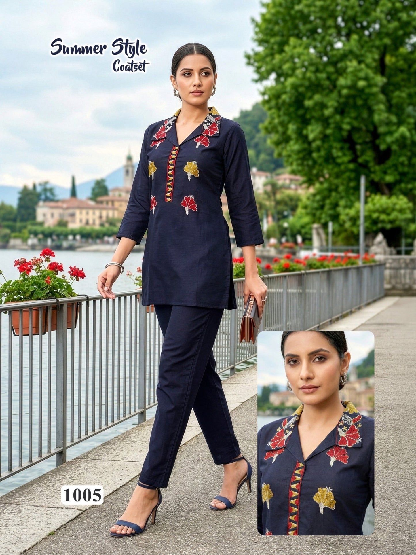 Amrah Wholesale Summer Style Vol 8 Vartican Silk Embroidered Co Ord Set - Amrah Wholesale