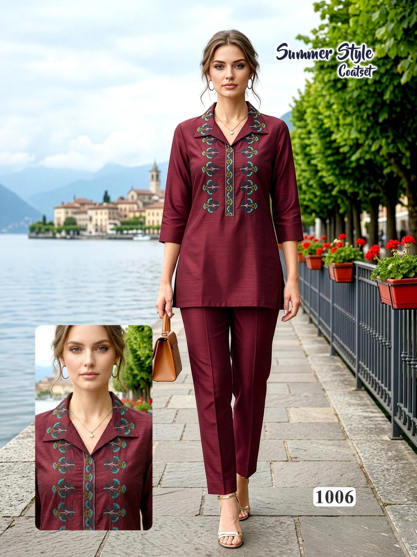 Amrah Wholesale Summer Style Vol 8 Vartican Silk Embroidered Co Ord Set - Amrah Wholesale