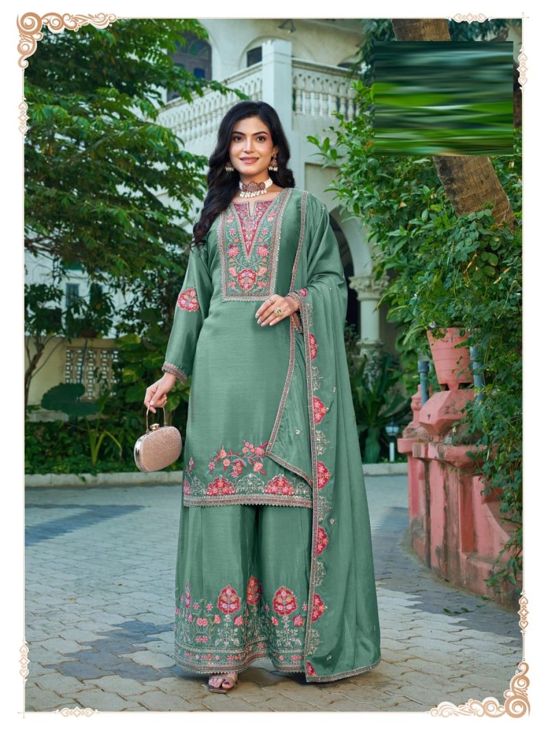 Amrah Wholesale Sundari 1111 To 1114 Chinon Dress Material - Amrah Wholesale