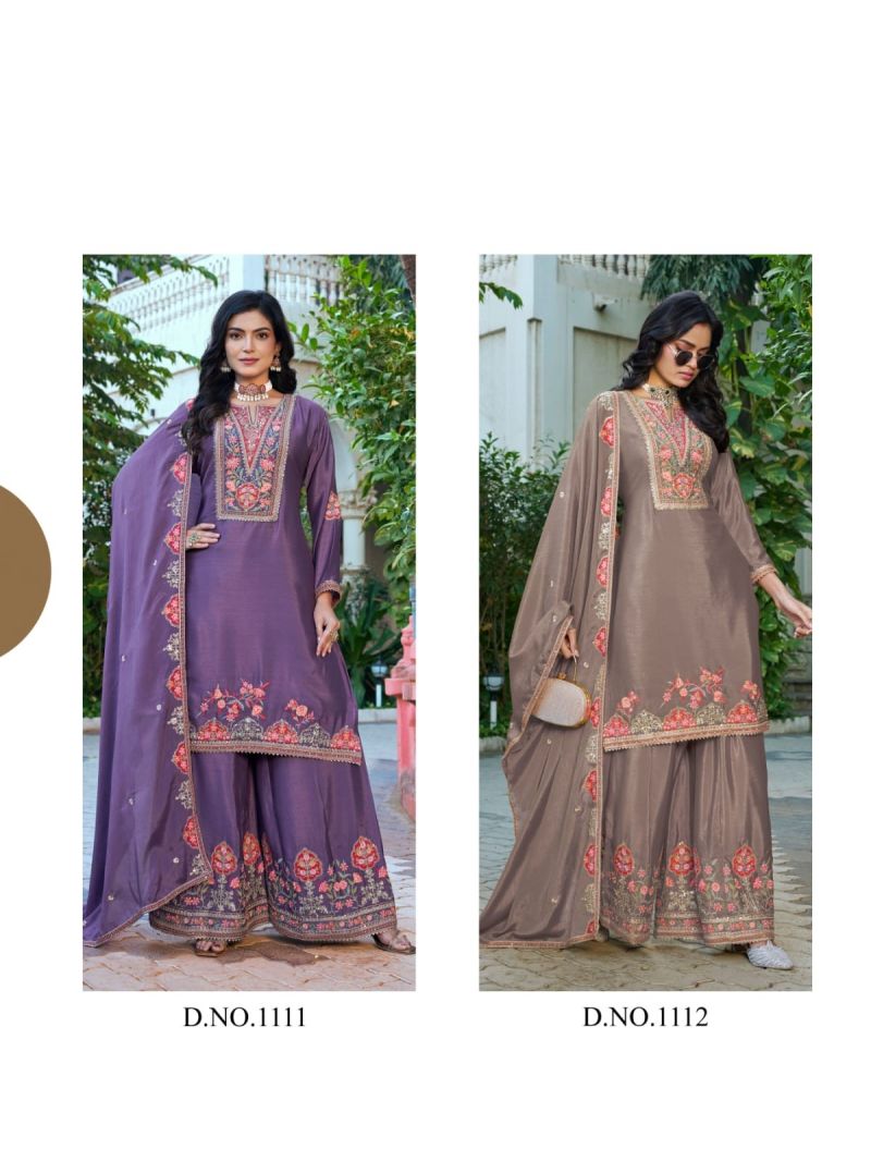 Amrah Wholesale Sundari 1111 To 1114 Chinon Dress Material - Amrah Wholesale