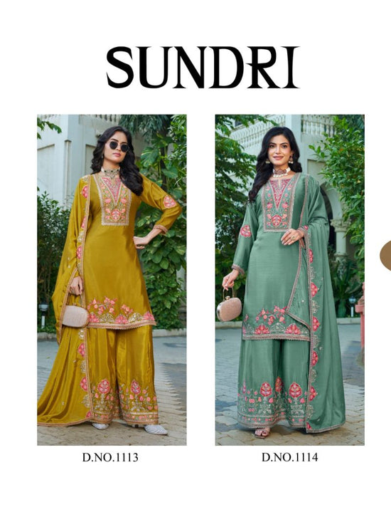 Amrah Wholesale Sundari 1111 To 1114 Chinon Dress Material - Amrah Wholesale