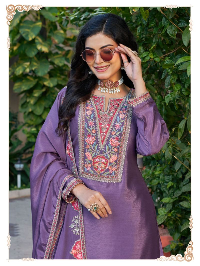 Amrah Wholesale Sundari 1111 To 1114 Chinon Dress Material - Amrah Wholesale