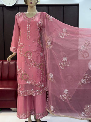 Amrah Wholesale Sw 1967 Rose Gold Beads Work Salwar Suit Set - Amrah Wholesale