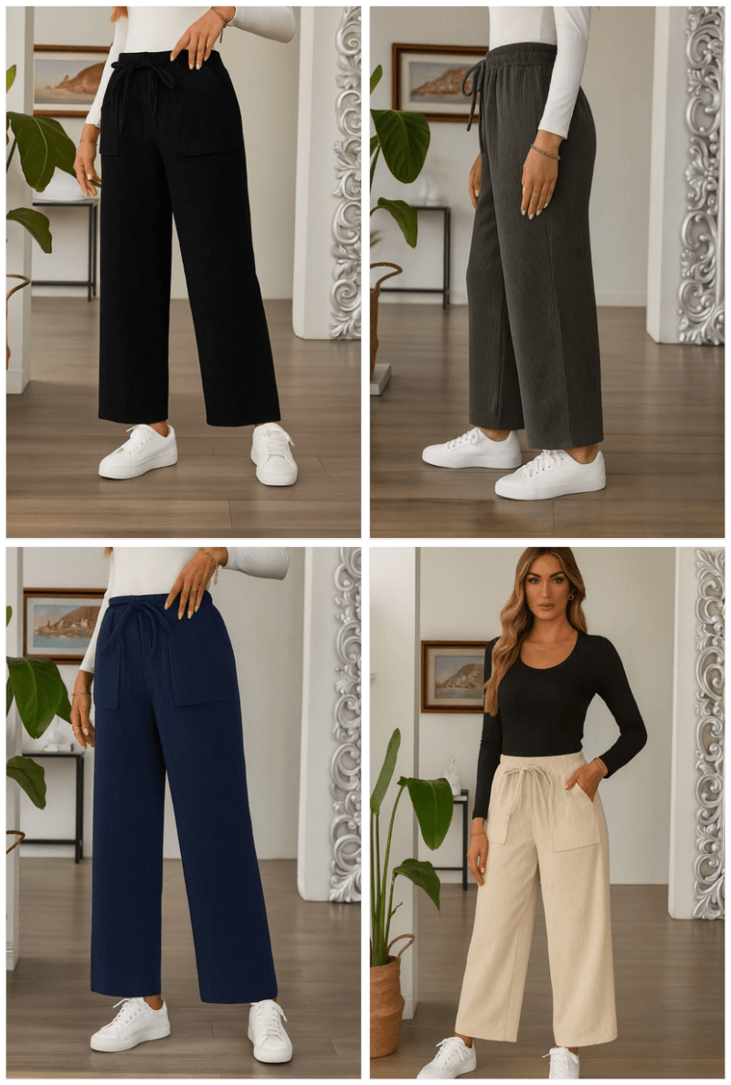 Amrah Wholesale Swara Laddies Bottom Vol 5 Corduroy Loose Straight Pants - Amrah Wholesale