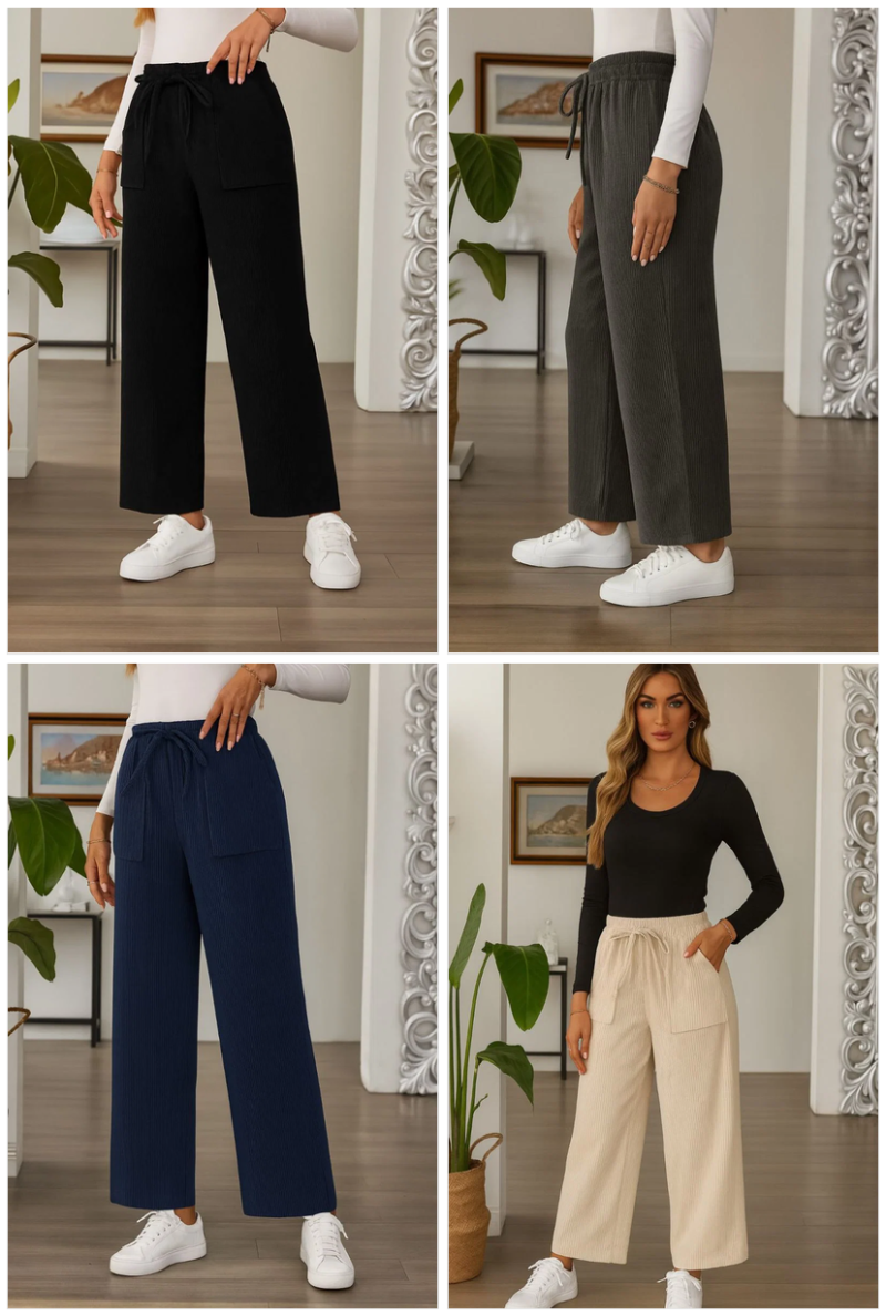 Amrah Wholesale Swara Laddies Bottom Vol 5 Corduroy Loose Straight Pants