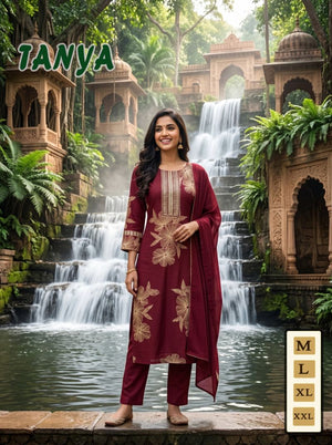 Amrah Wholesale Tanya Vol 1 Vatican Silk Printed Kurti Pant Set