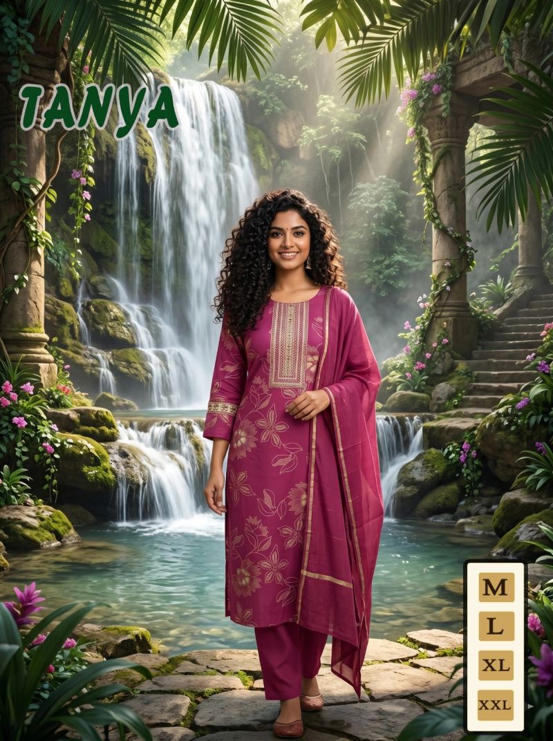 Amrah Wholesale Tanya Vol 1 Vatican Silk Printed Kurti Pant Set