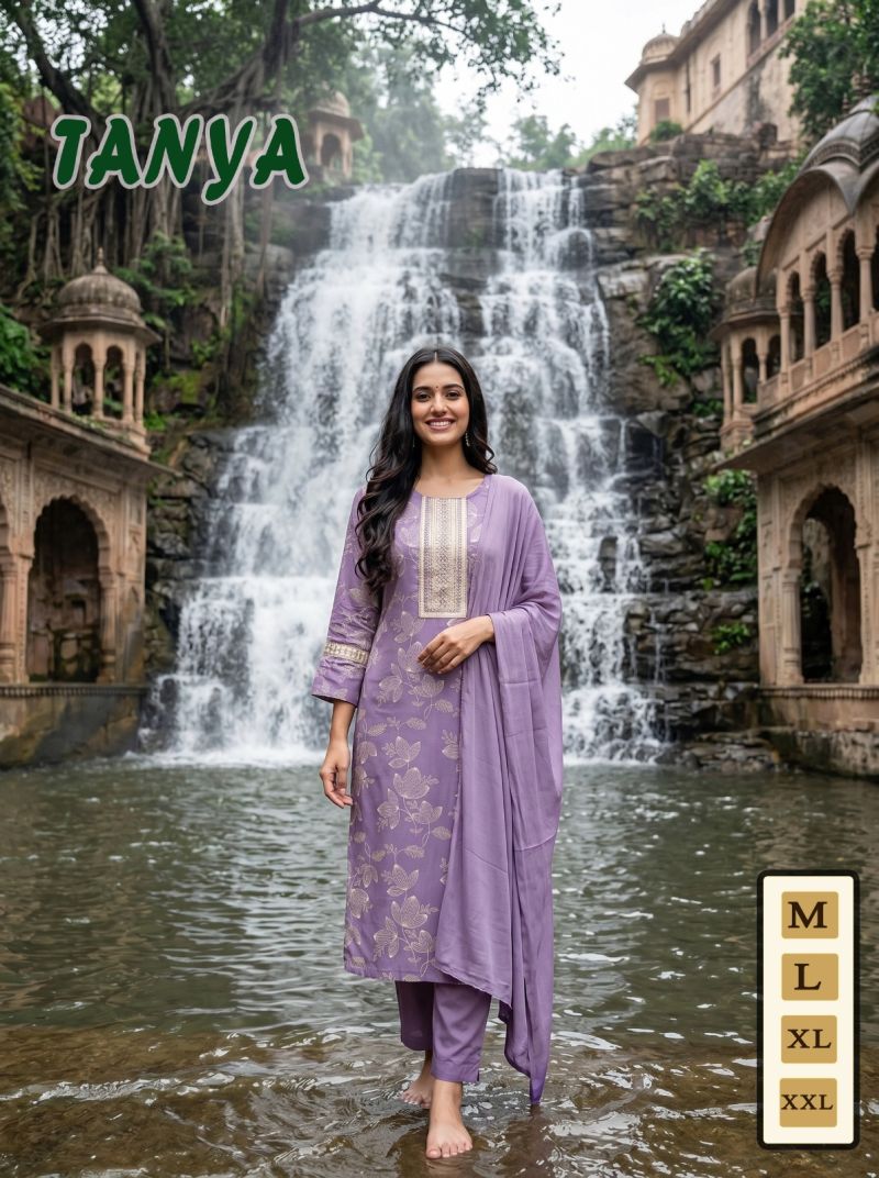 Amrah Wholesale Tanya Vol 1 Vatican Silk Printed Kurti Pant Set