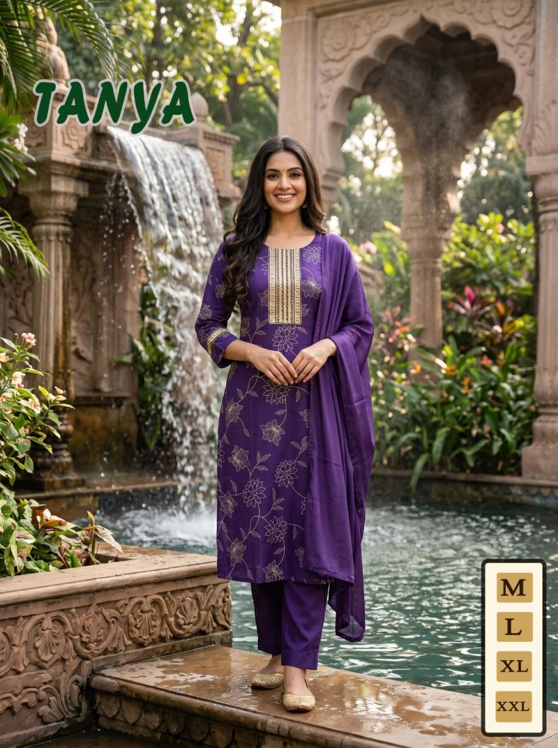 Amrah Wholesale Tanya Vol 1 Vatican Silk Printed Kurti Pant Set