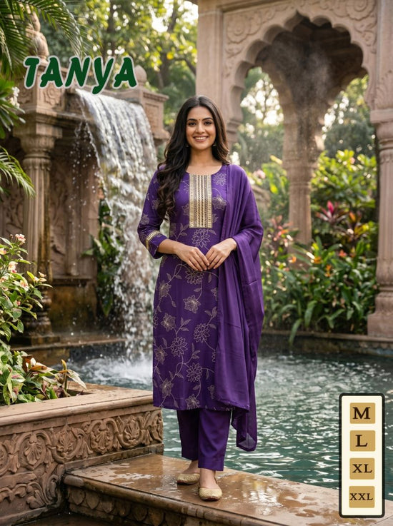 Amrah Wholesale Tanya Vol 1 Vatican Silk Printed Kurti Pant Set
