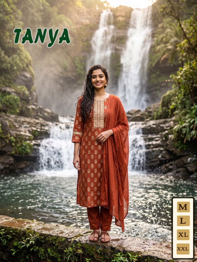 Amrah Wholesale Tanya Vol 1 Vatican Silk Printed Kurti Pant Set