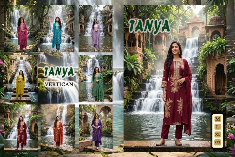 Amrah Wholesale Tanya Vol 1 Vatican Silk Printed Kurti Pant Set