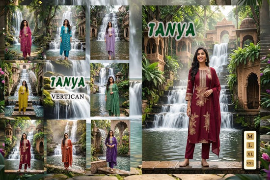 Amrah Wholesale Tanya Vol 1 Vatican Silk Printed Kurti Pant Set