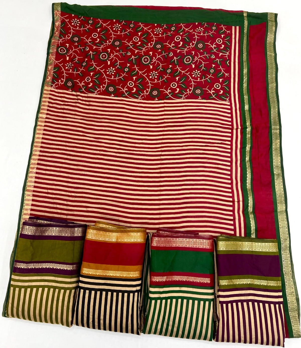 Amrah Wholesale Tara 01 To 05 PV Cotton Printed Saree - Amrah Wholesale