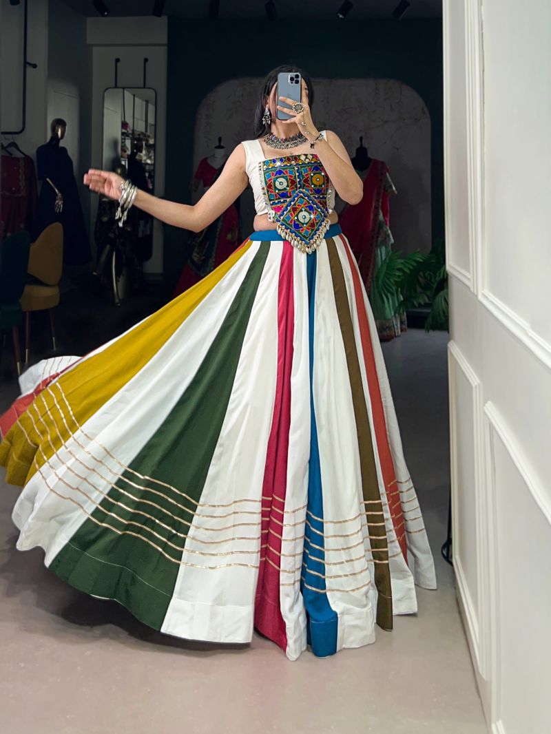 Amrah Wholesale Taraa L 1615 Pure Rayon Mirror Gamthi Work Lehenga Choli - Amrah Wholesale