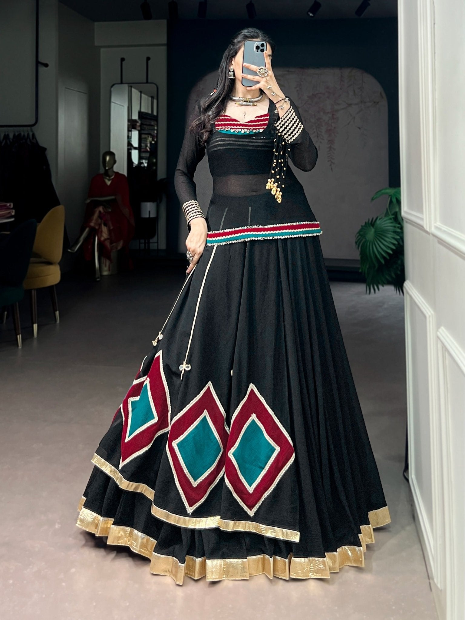 Amrah Wholesale Taraa L 1785 Marble Base Embroidered Lehenga Choli With Popover Tunic - Amrah Wholesale