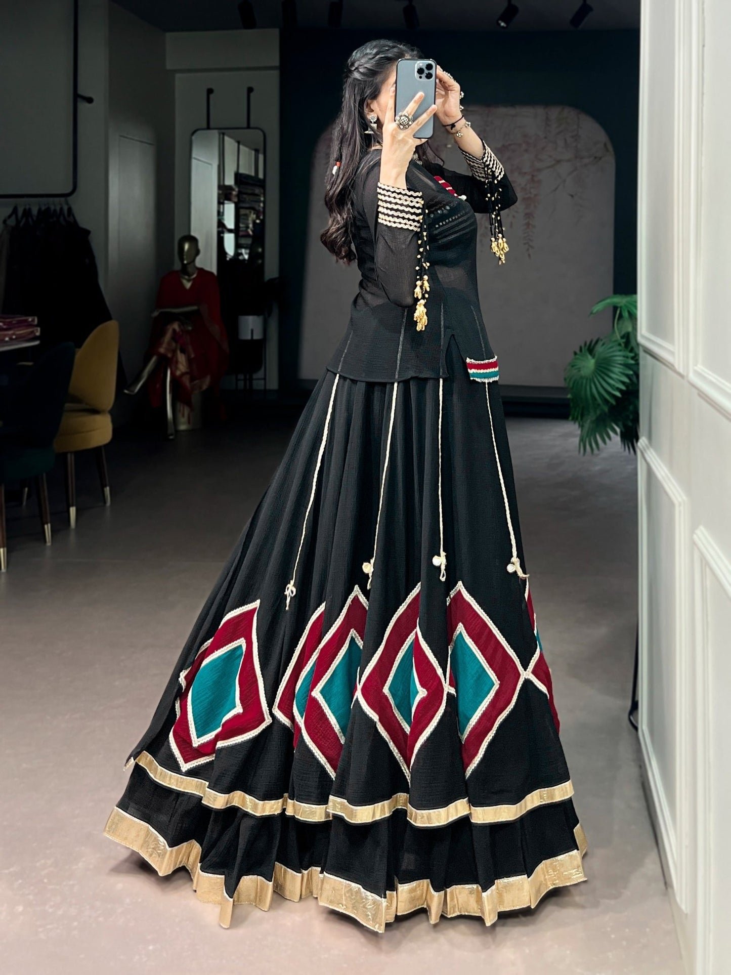 Amrah Wholesale Taraa L 1785 Marble Base Embroidered Lehenga Choli With Popover Tunic - Amrah Wholesale
