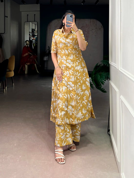 Amrah Wholesale Taraa L 4702 P V Chanderi Floral Printed Kurti Pant Set