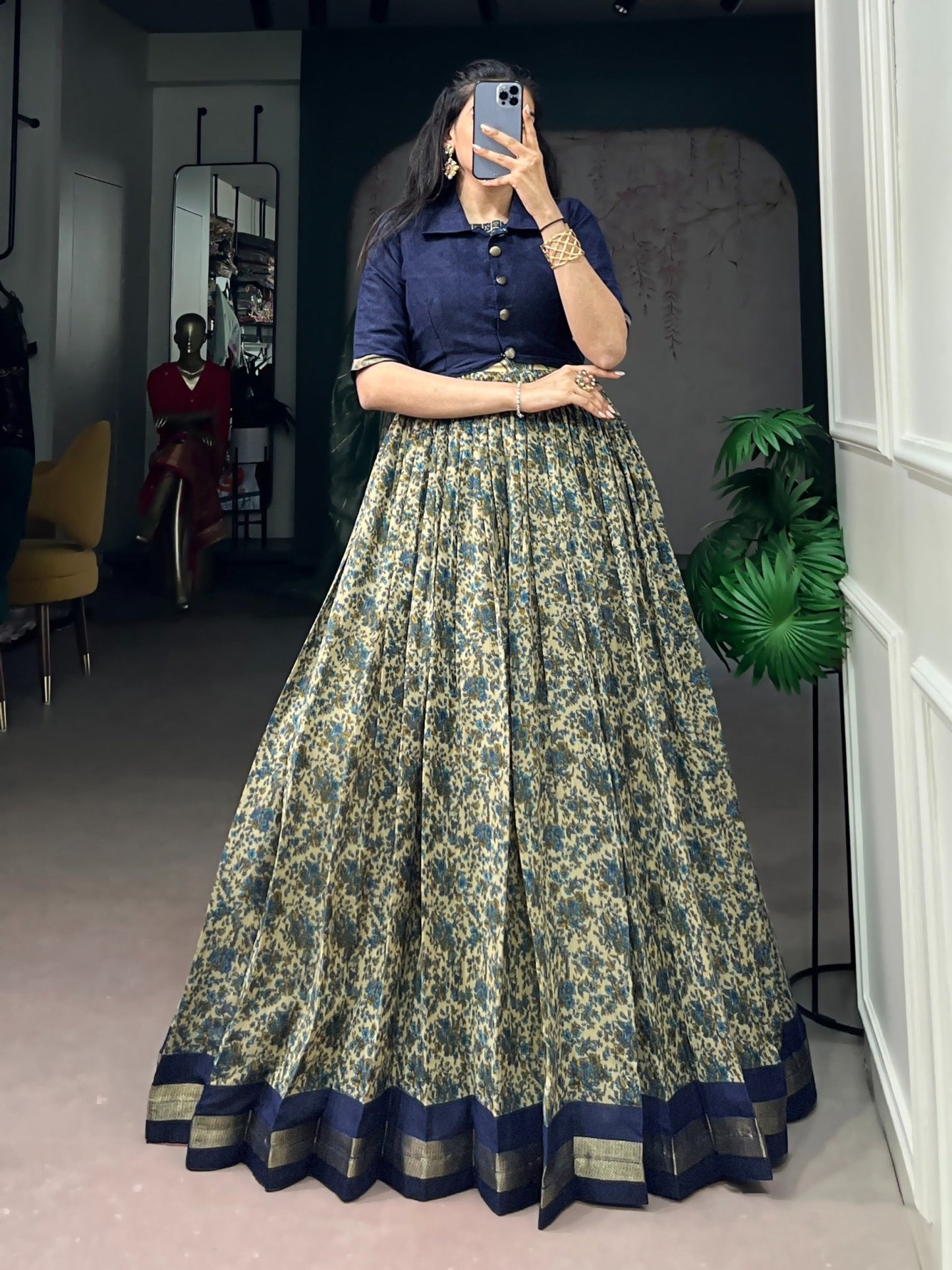 Amrah Wholesale Taraa L 5011 Polyster Viscose Chanderi Printed Gown With Koti Collection - Amrah Wholesale