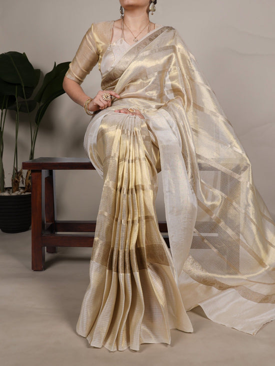 Amrah Wholesale Taraa L 7204 Gold Tissue Banarasi Saree - Amrah Wholesale