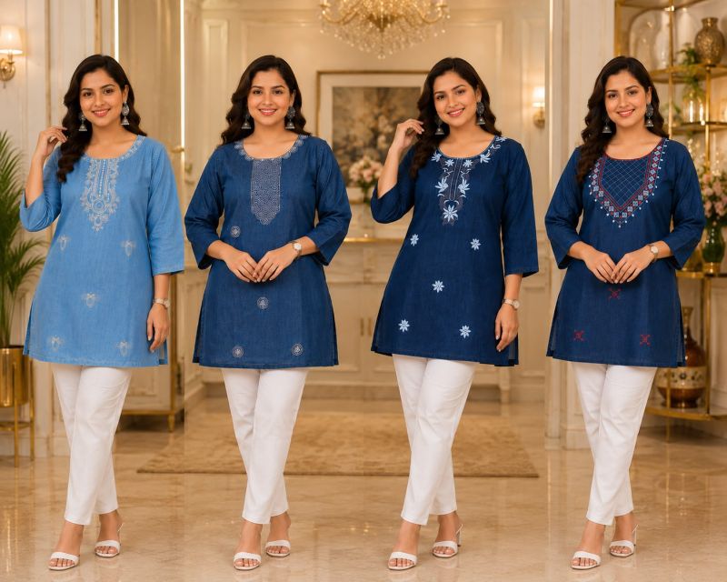 Amrah Wholesale TLC Vol 110 Premium Denim Kurti