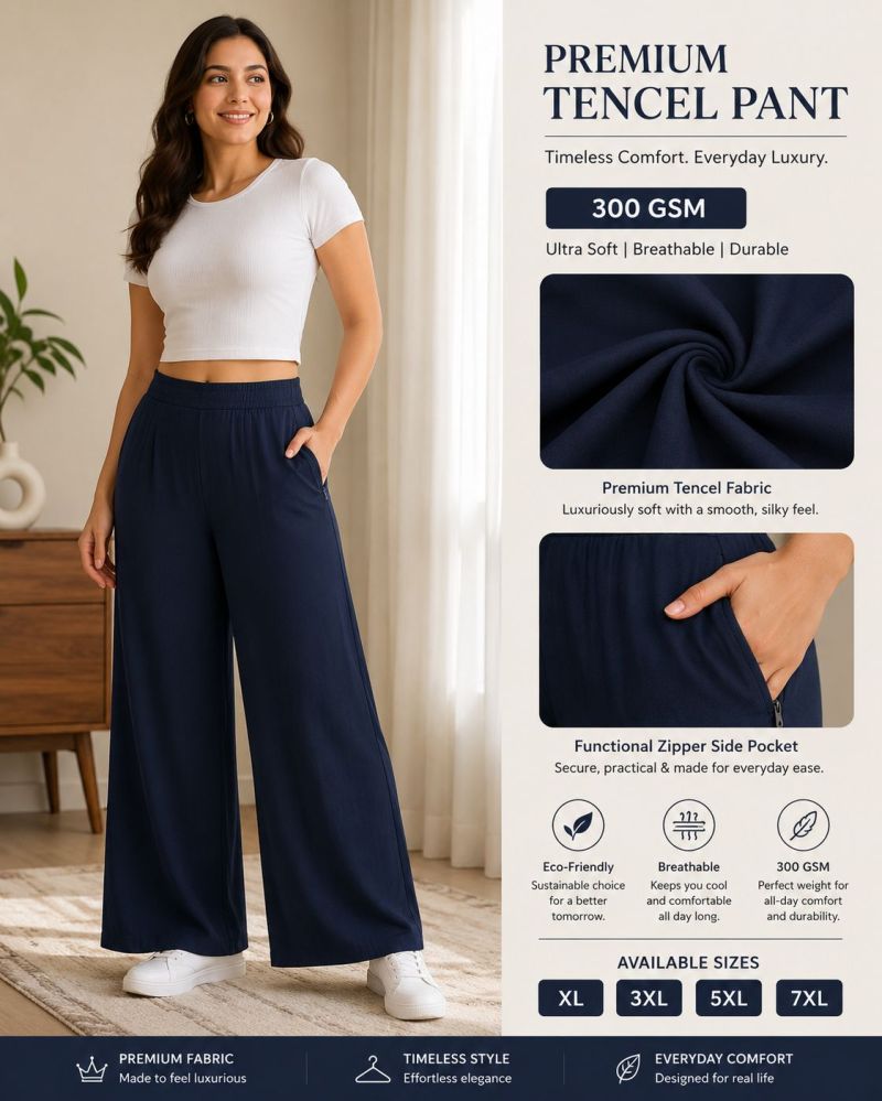 Amrah Wholesale Tlc Vol 139 Tencel Plain Bottom Wear Pants