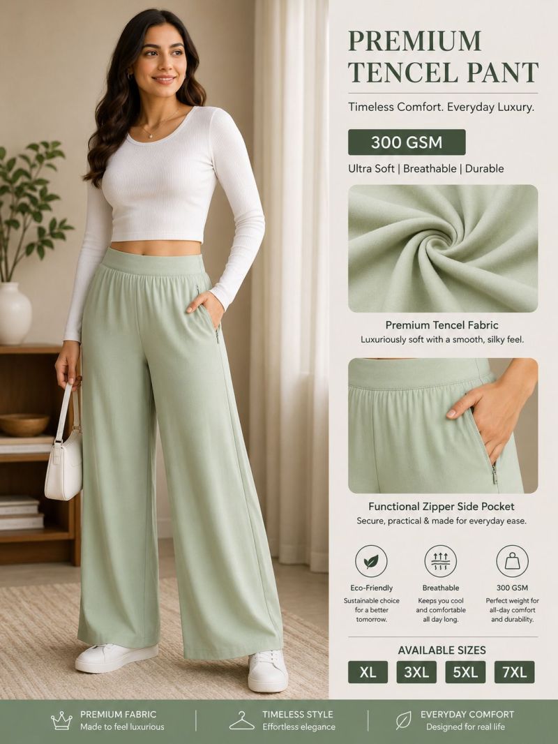Amrah Wholesale Tlc Vol 139 Tencel Plain Bottom Wear Pants