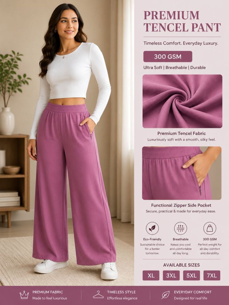 Amrah Wholesale Tlc Vol 139 Tencel Plain Bottom Wear Pants