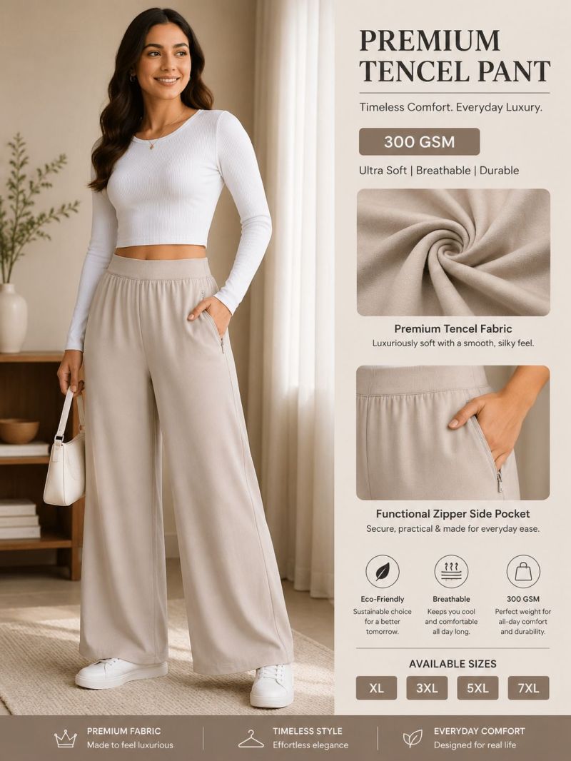 Amrah Wholesale Tlc Vol 139 Tencel Plain Bottom Wear Pants