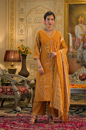 Amrah Wholesale Tlc Vol 154 Cotton Discharge Print Embroidered Kurti Pant Dupatta Set - Amrah Wholesale