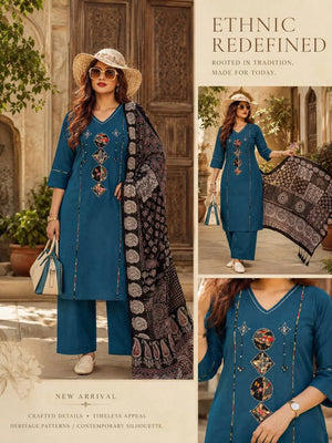 Amrah Wholesale Tlc Vol 186 Dhabu Cotton Kurti Pant Dupatta Set