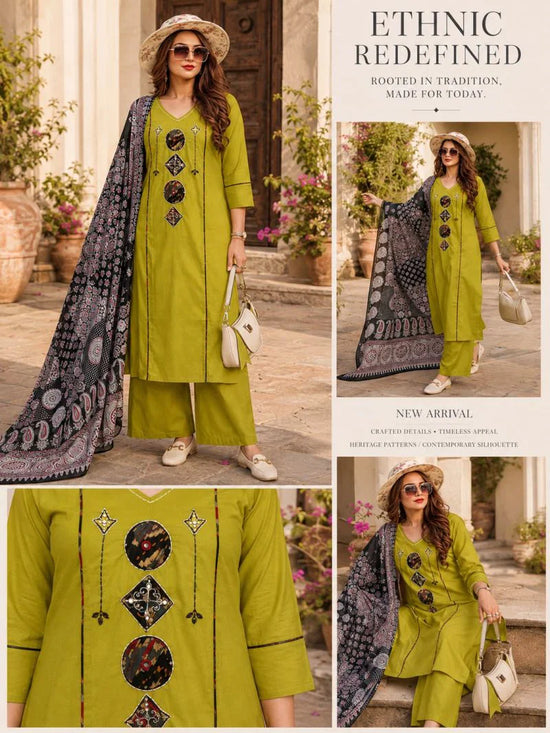 Amrah Wholesale Tlc Vol 186 Dhabu Cotton Kurti Pant Dupatta Set