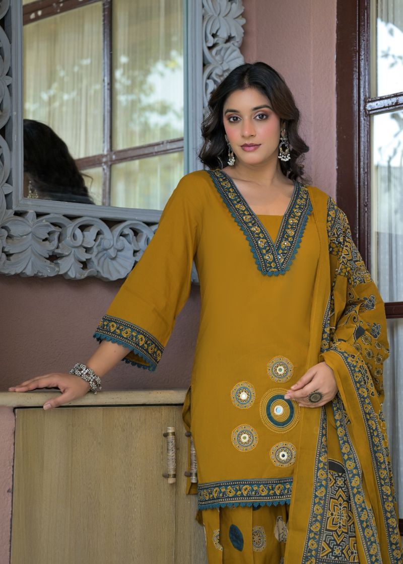 Amrah Wholesale Tlc Vol 192 Cotton Embroidered Farshi Suit Set