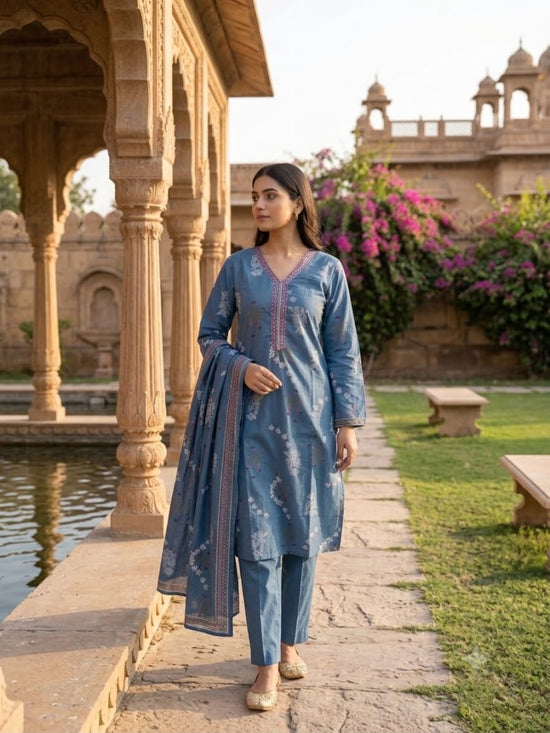 Amrah Wholesale Tlc Vol 20 Cambric Cotton Kurti Pant Dupatta Set