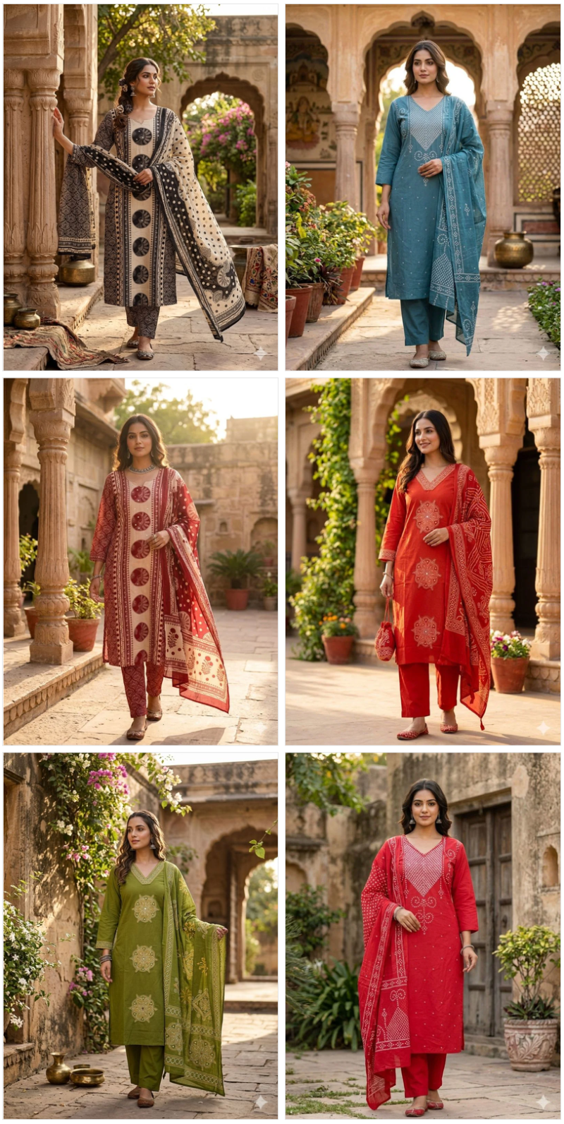Amrah Wholesale Tlc Vol 20 Cambric Cotton Kurti Pant Dupatta Set