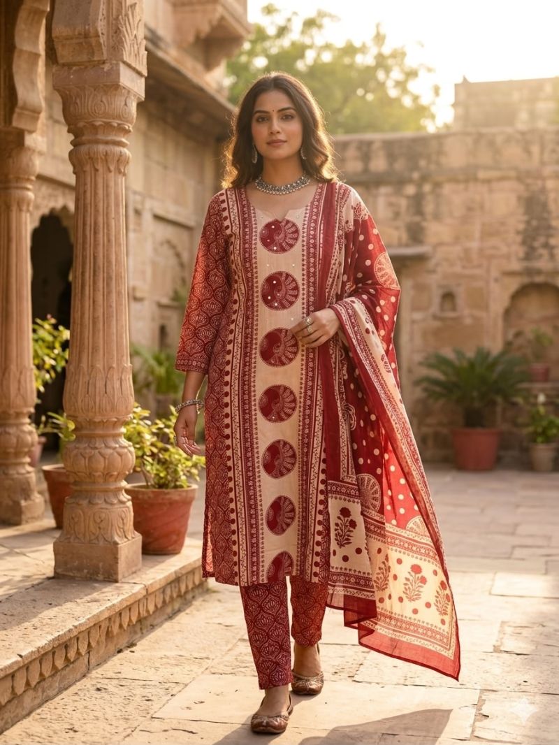 Amrah Wholesale Tlc Vol 20 Cambric Cotton Kurti Pant Dupatta Set