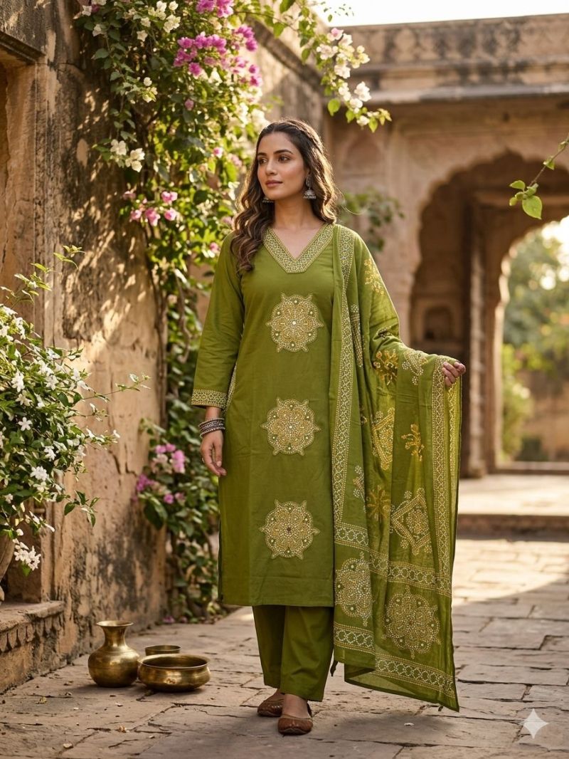 Amrah Wholesale Tlc Vol 20 Cambric Cotton Kurti Pant Dupatta Set