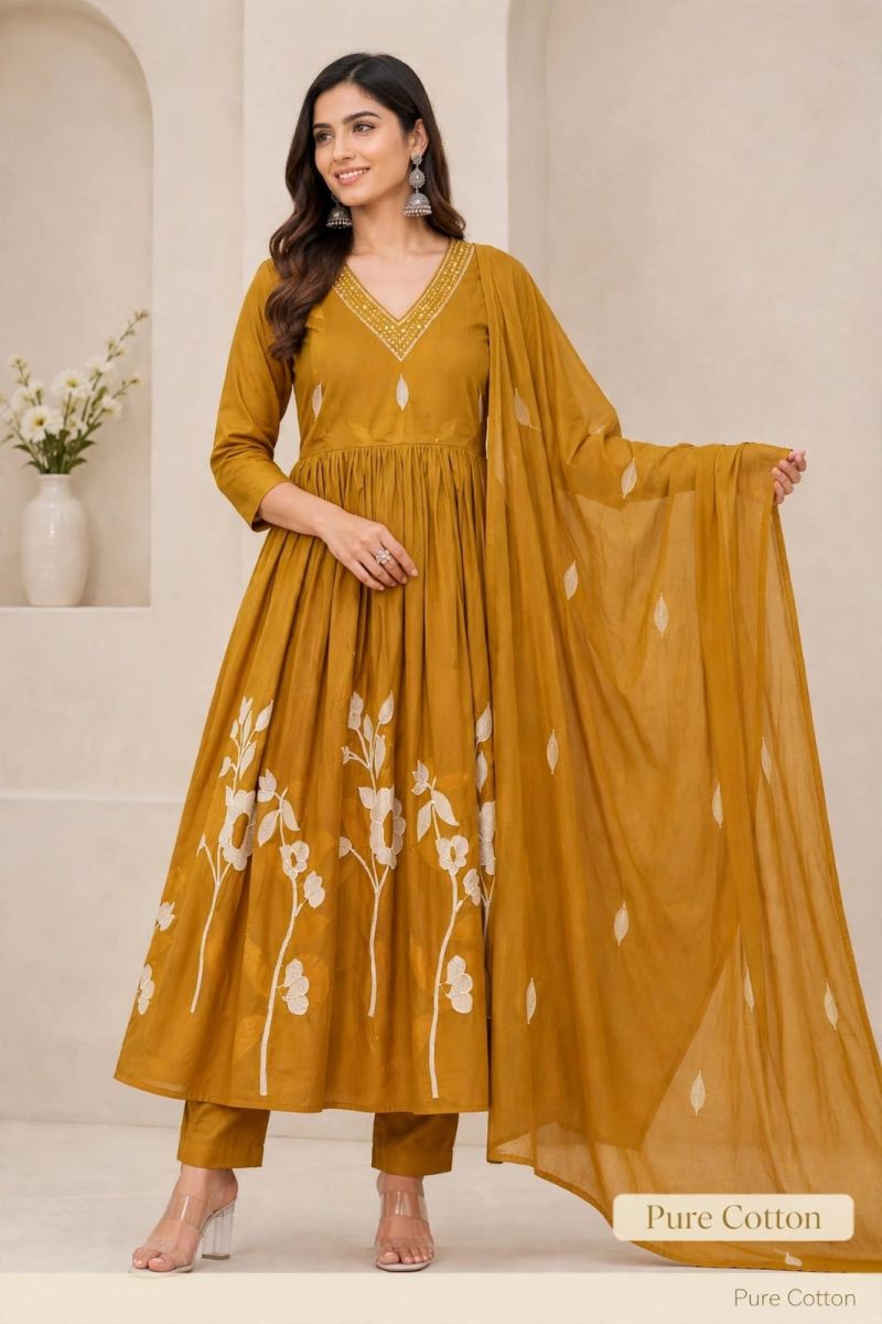 Amrah Wholesale Tlc Vol 205 Cotton Anarkali Kurti Set