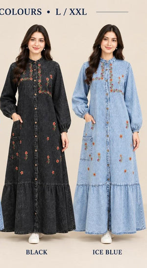 Amrah Wholesale TLC Vol 207 Denim Embroidered Dress Material