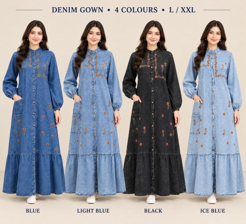 Amrah Wholesale TLC Vol 207 Denim Embroidered Dress Material