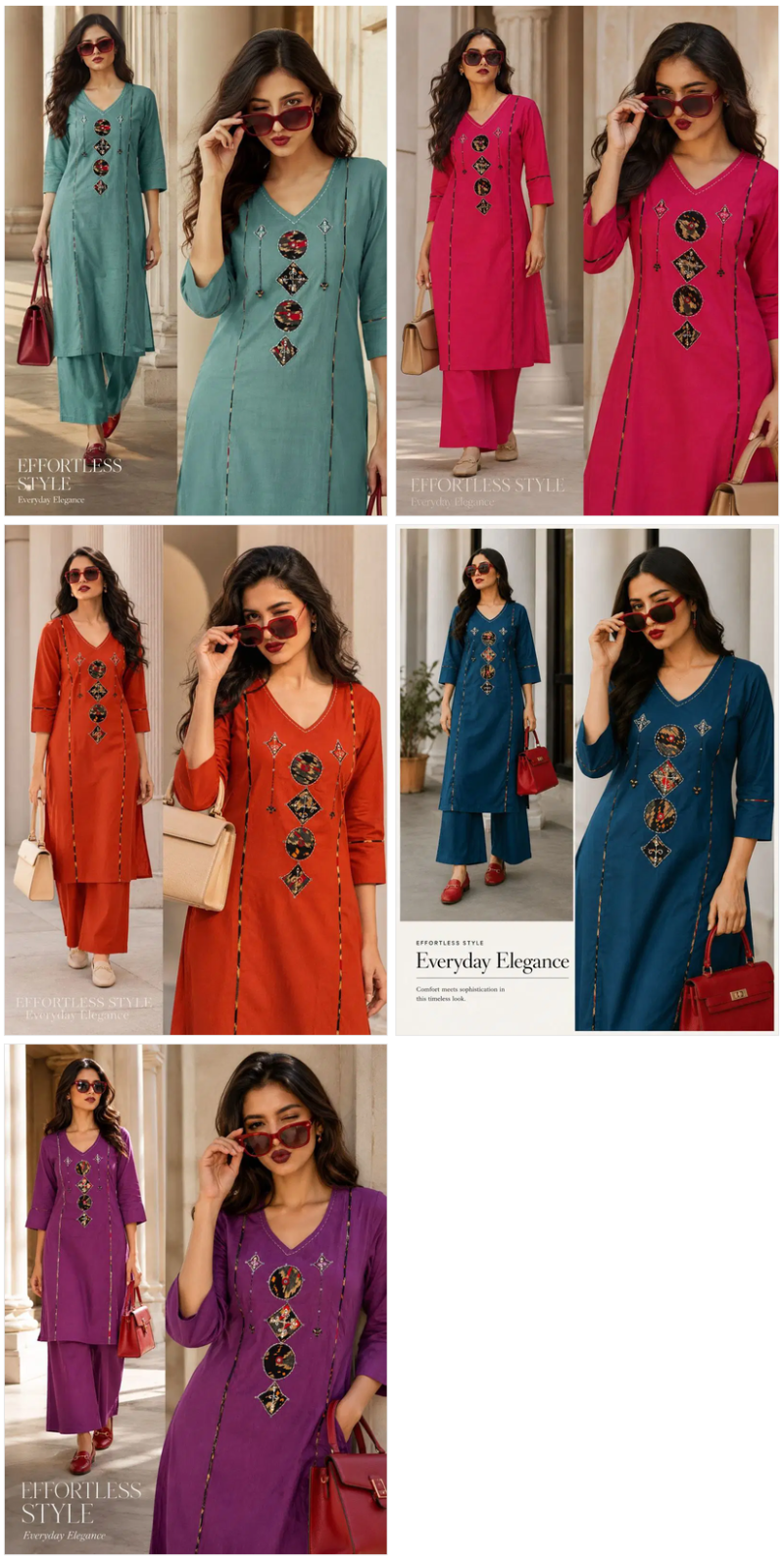 Amrah Wholesale Tlc Vol 47 Dhabu Cotton Kurti Set