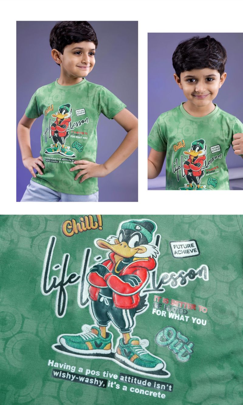 Amrah Wholesale Tlc Vol 52 Imported Tencel Lycra Printed Boys T-Shirt Collection - Amrah Wholesale