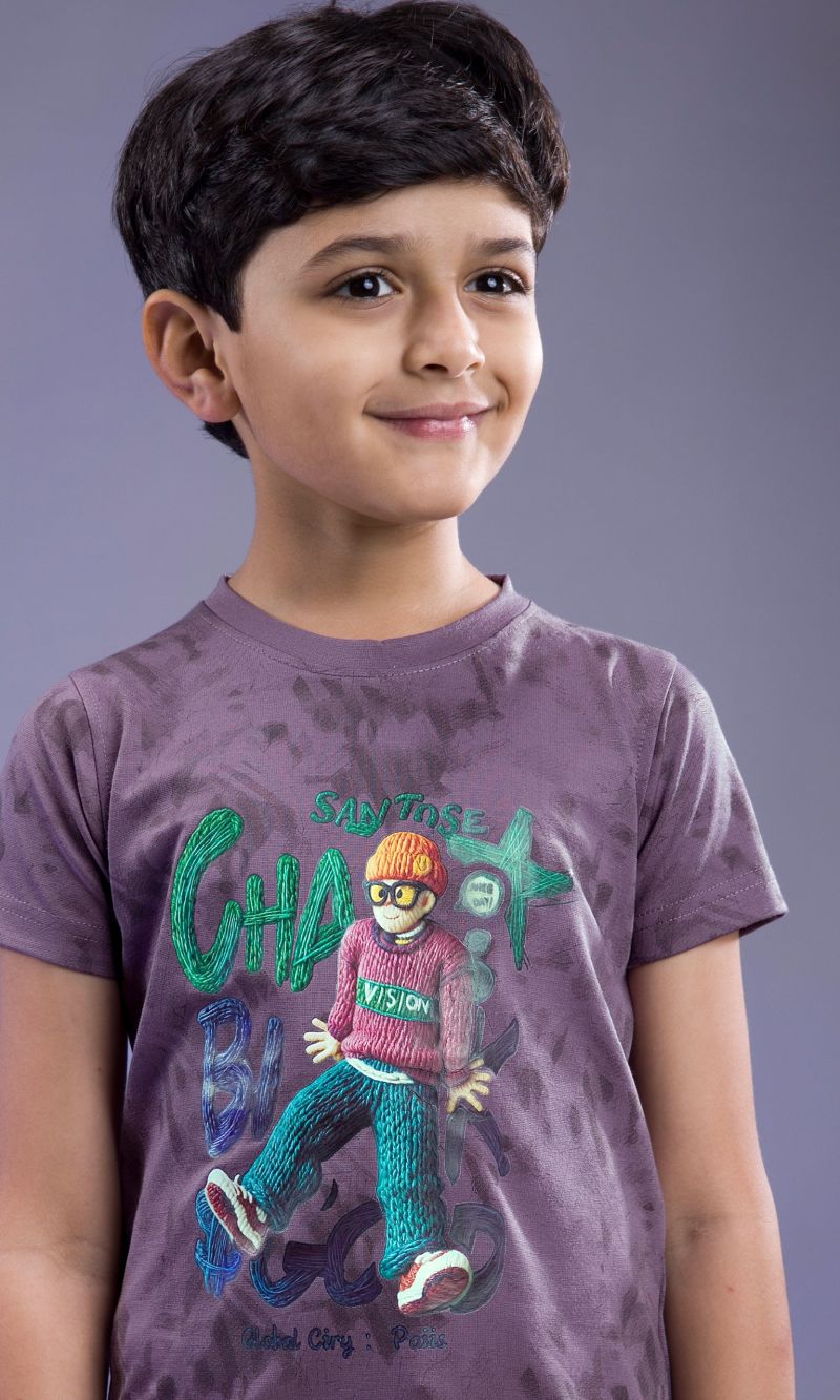 Amrah Wholesale Tlc Vol 52 Imported Tencel Lycra Printed Boys T-Shirt Collection - Amrah Wholesale